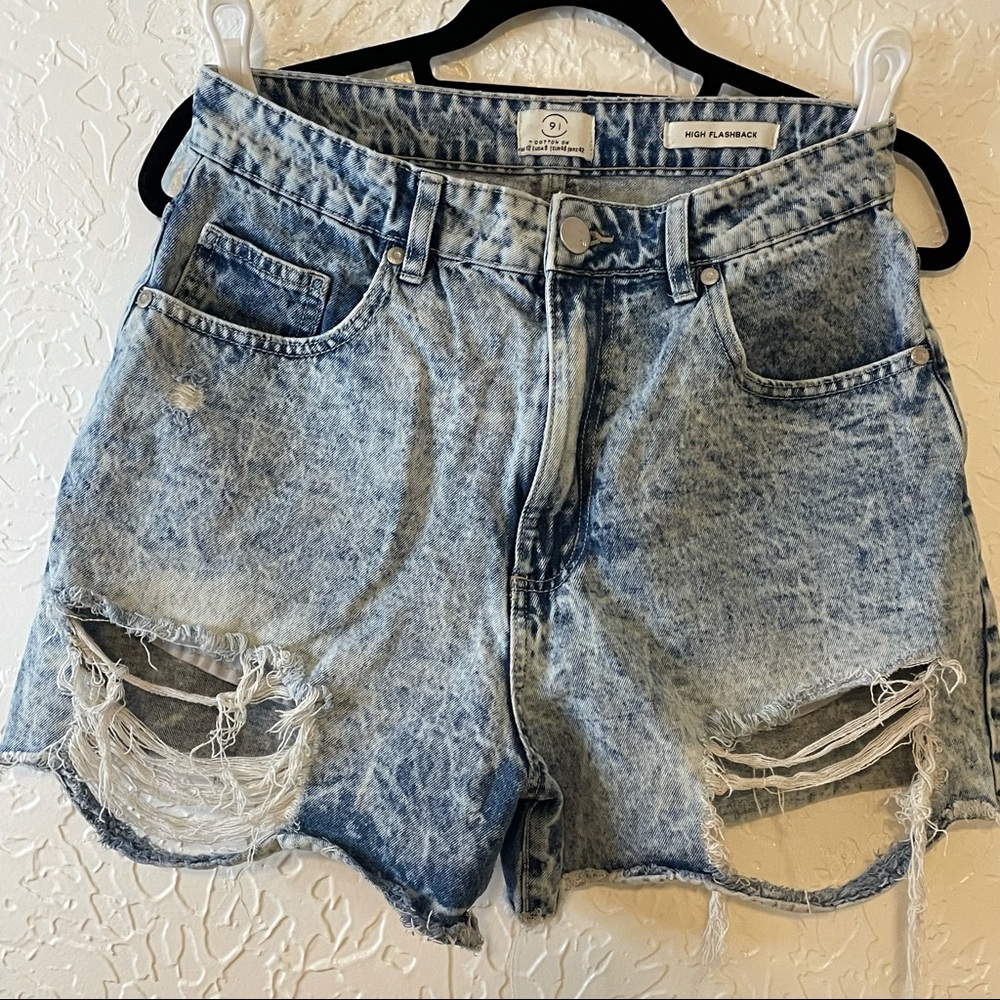 91 Cotton On Distressed High Waisted Shorts